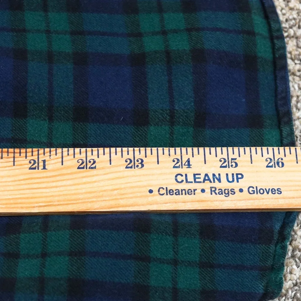J.‎ Crew Classic Double Brushed Midweight Flannel Shirt Blue Green Plaid Size S